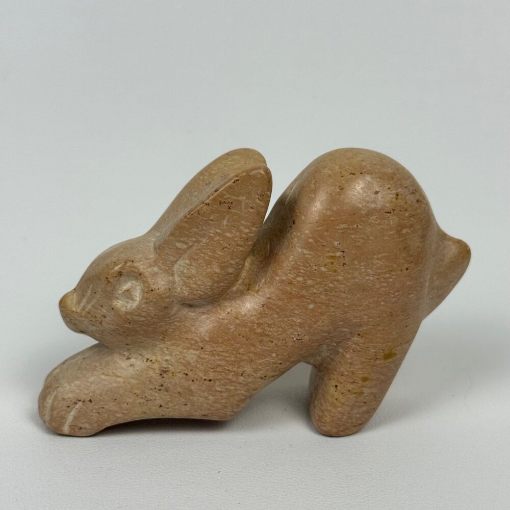 Hand-Carved Soapstone Decorative Bunny Rabbit Figurine Paperweight
